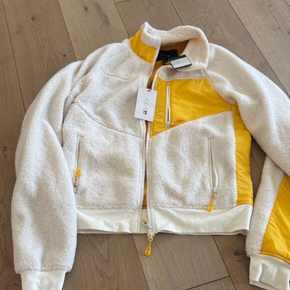 Joe's Jeans Yellow and White Fleece Jacket - Picture 1 of 5